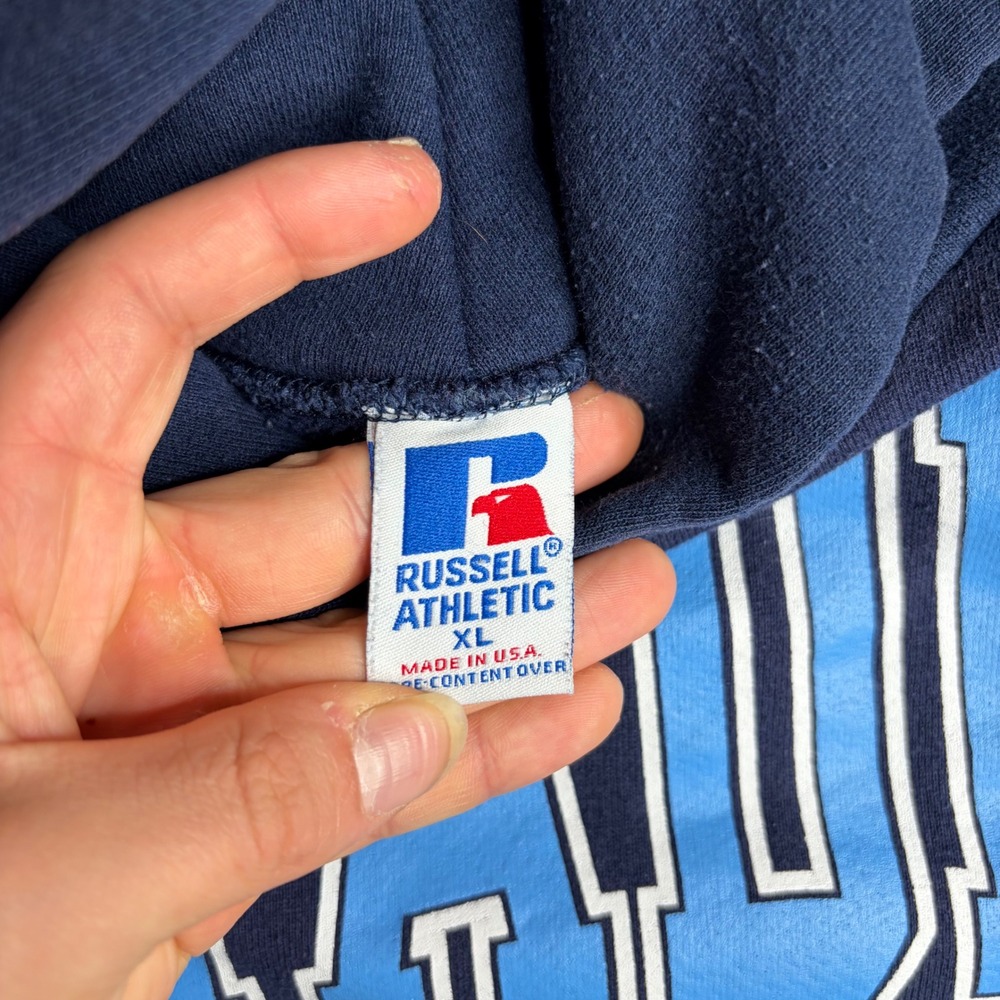 Vintage Russell Athletic The Citadel Hoodie Navy Blue Made in USA XL Sweatshirt - Picture 3 of 6